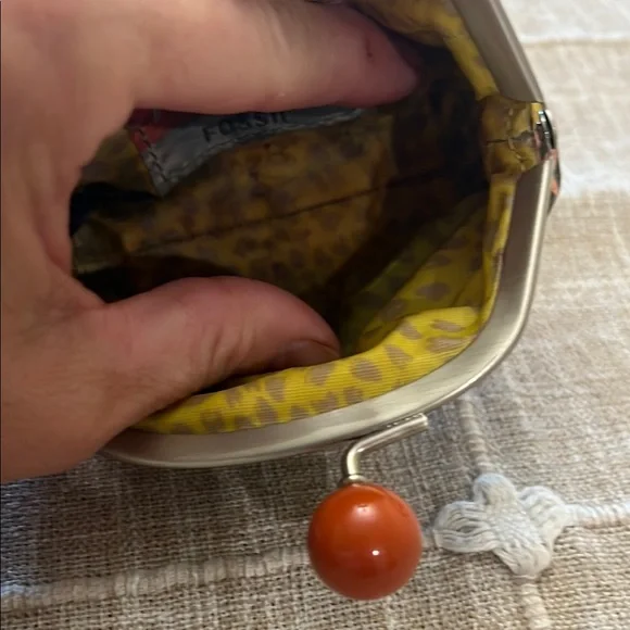 Floral Print Women's Fossil Coin Purse- Vintage - Picture 8 of 10